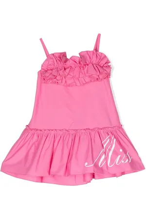 MISS BLUMARINE Ruffle-detail cotton-blend dress