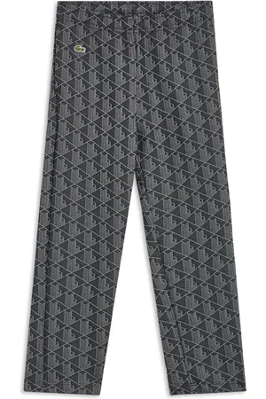 Lacoste Monogram-pattern cotton track pants