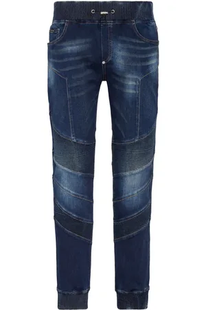 Philipp Plein Logo-appliqué tapered jeans