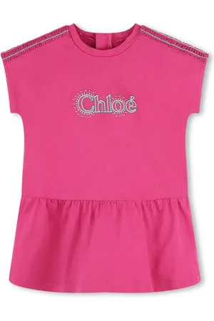Chloé Logo-embroidered organic cotton dress