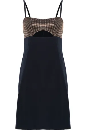 Michael Kors Rhinestoned cut-out mini dress