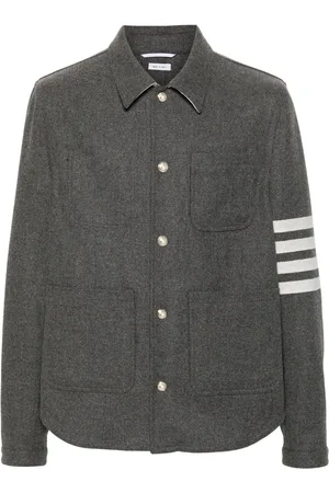 Thom Browne 4-Bar felted shirt jacket