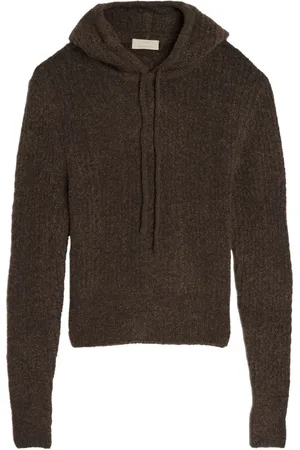 AMOMENTO Bouclé knitted hoodie