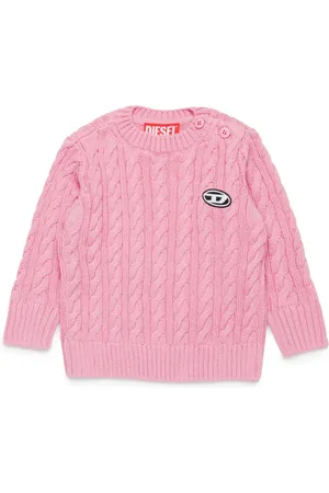 Diesel Logo-appliqué cable-knit jumper