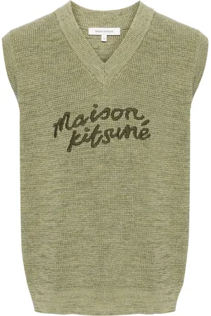 Maison Kitsuné Logo-embroidered cotton vest