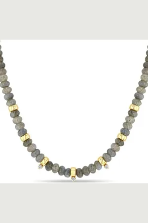 Zoe Chicco 14kt yellow gold Rondelle bead diamond necklace