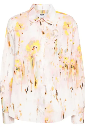 Msgm Abstract-pattern poplin shirt