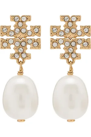 Tory Burch Kira pavé pearl drop earrings