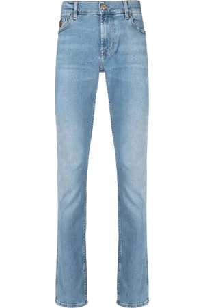 7 for all Mankind Logo-patch whiskering-effect slim-cut jeans