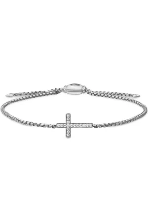 David Yurman Sterling Petite Pavé Cross Chain bracelet (1.7mm)