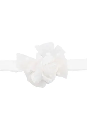 MONNALISA Flower-detailing cotton-blend headband