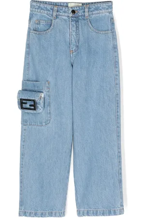 Fendi Logo-plaque straight-leg jeans