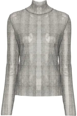 HUGO BOSS Plissé-details checked T-shirt