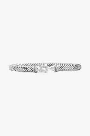 David Yurman Sterling Buckle Classic Cable diamond bracelet (5mm)