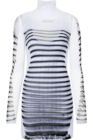 Jean Paul Gaultier Marinère mesh minidress
