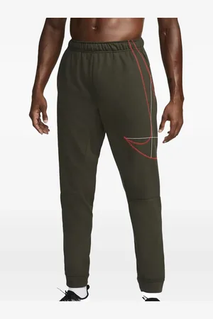 Nike Dri-FIT "Sequoia/Picante Red" track trousers