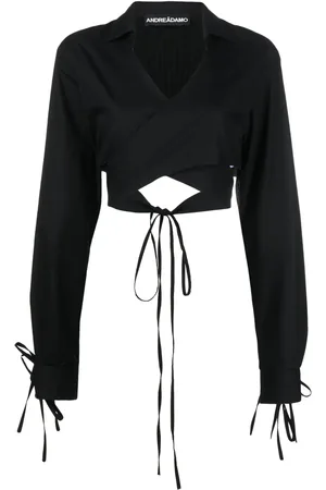ANDREADAMO Cropped wrap-around blouse