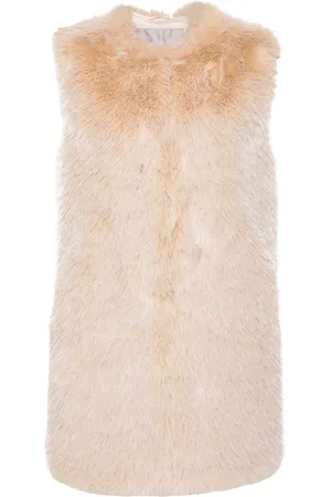 HERNO Collarless faux-fur gilet