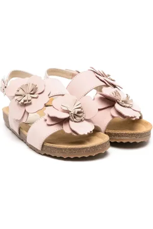 Il gufo Floral-appliqué suede sandals