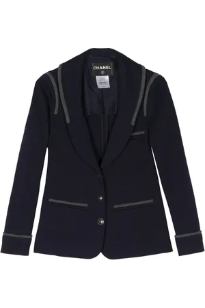 CHANEL Trim appliqué shawl lapels blazer