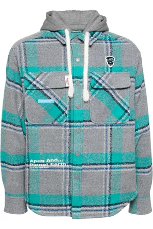 A Bathing Ape Check-pattern hooded jacket