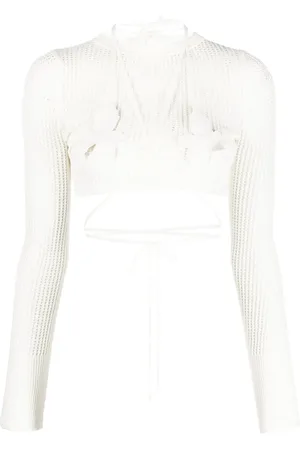 ANDREADAMO Open-knit crop top