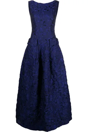 TALBOT RUNHOF Floral-jacquard cloqué gown