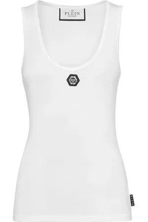 Philipp Plein Logo-appliquéd cotton tank top