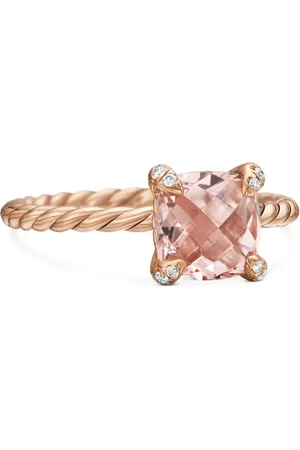 David Yurman 18kt rose gold Chatelaine morganite and diamond ring (7mm)