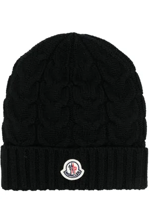 Moncler Logo-appliqué cable-knit beanie
