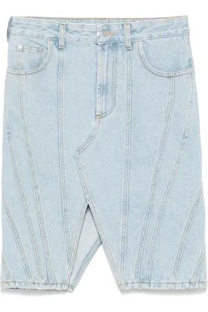 MUGLER Spiral denim skirt