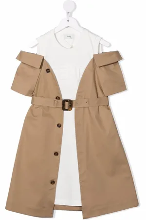 Fendi Layered cold-shoulder dress