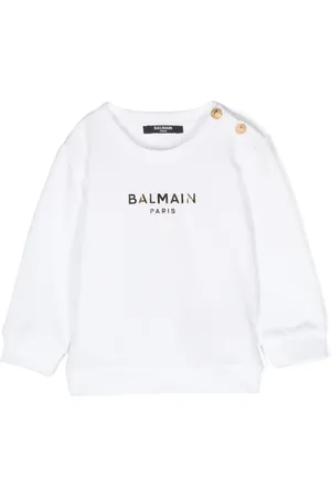 Balmain Logo-appliqu?? cotton sweatshirt