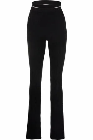 ANDREADAMO Ribbed-knit bootcut trousers