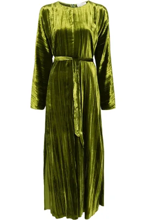 FORTE FORTE Plissé-effect velvet dress
