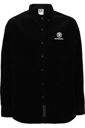 A Bathing Ape Logo-patch corduroy shirt