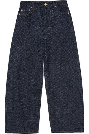 Ganni Wide-leg denim trousers