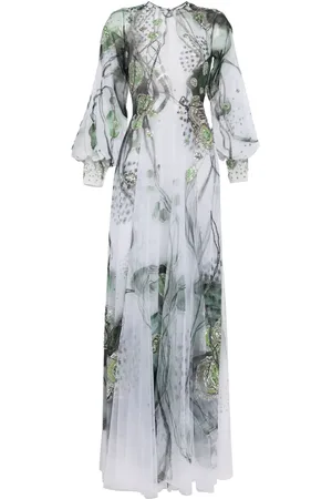 Saiid Kobeisy Graphic-print beaded tulle dress
