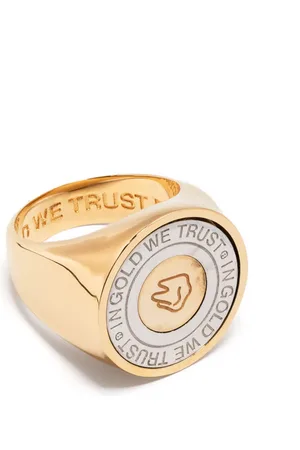 In Gold We Trust Round signet ring
