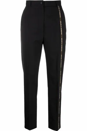 Dolce & Gabbana Logo-trim tapered-leg tailored trousers