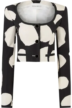 Nina Ricci Round-neck patterned crop jacket
