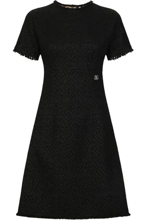 Dolce & Gabbana Appliqué-logo bouclé mini dress