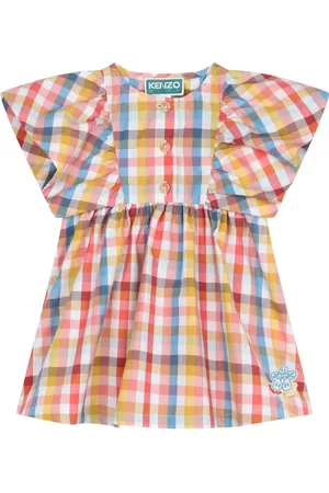 Kenzo Check-pattern cotton dress