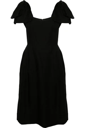 Chloé Bow-detailed ramie midi dress