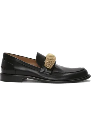 J.W.Anderson Appliqu??-detail leather loafers