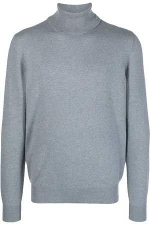 BARBA Mélange-effect cashmere roll-neck jumper