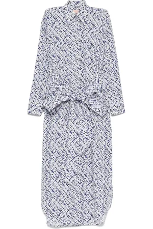Plan C Printed poplin maxi dress