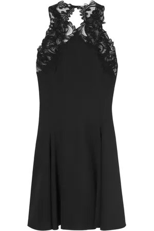 VERSACE Barocco-lace trim halterneck minidress