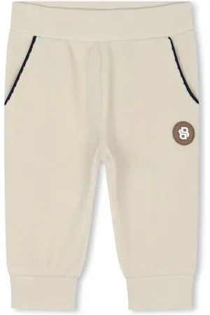 HUGO BOSS Logo-appliqué velvet track pants