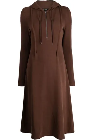tout a coup Hooded fine-knit midi dress